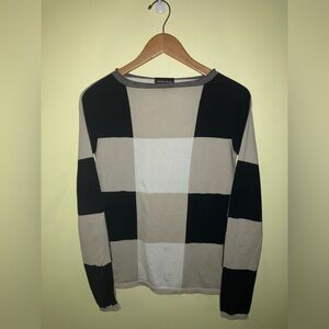 Emporio Armani women’s checkered sweater size S small classic preppy old money
